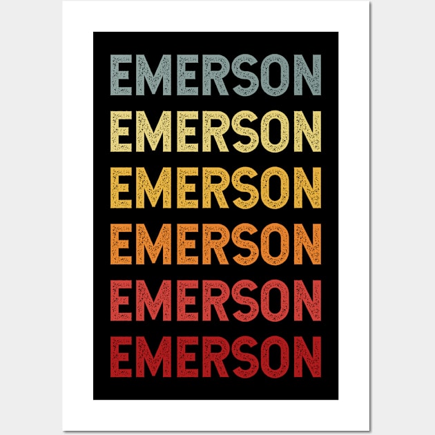 Emerson Name Vintage Retro Gift Named Emerson Wall Art by CoolDesignsDz